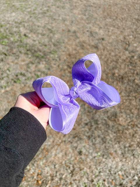 Purple Satin & Lace Boutique Bow