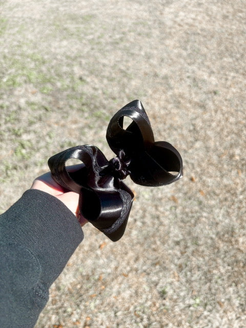 Black Satin & Lace Boutique Bow