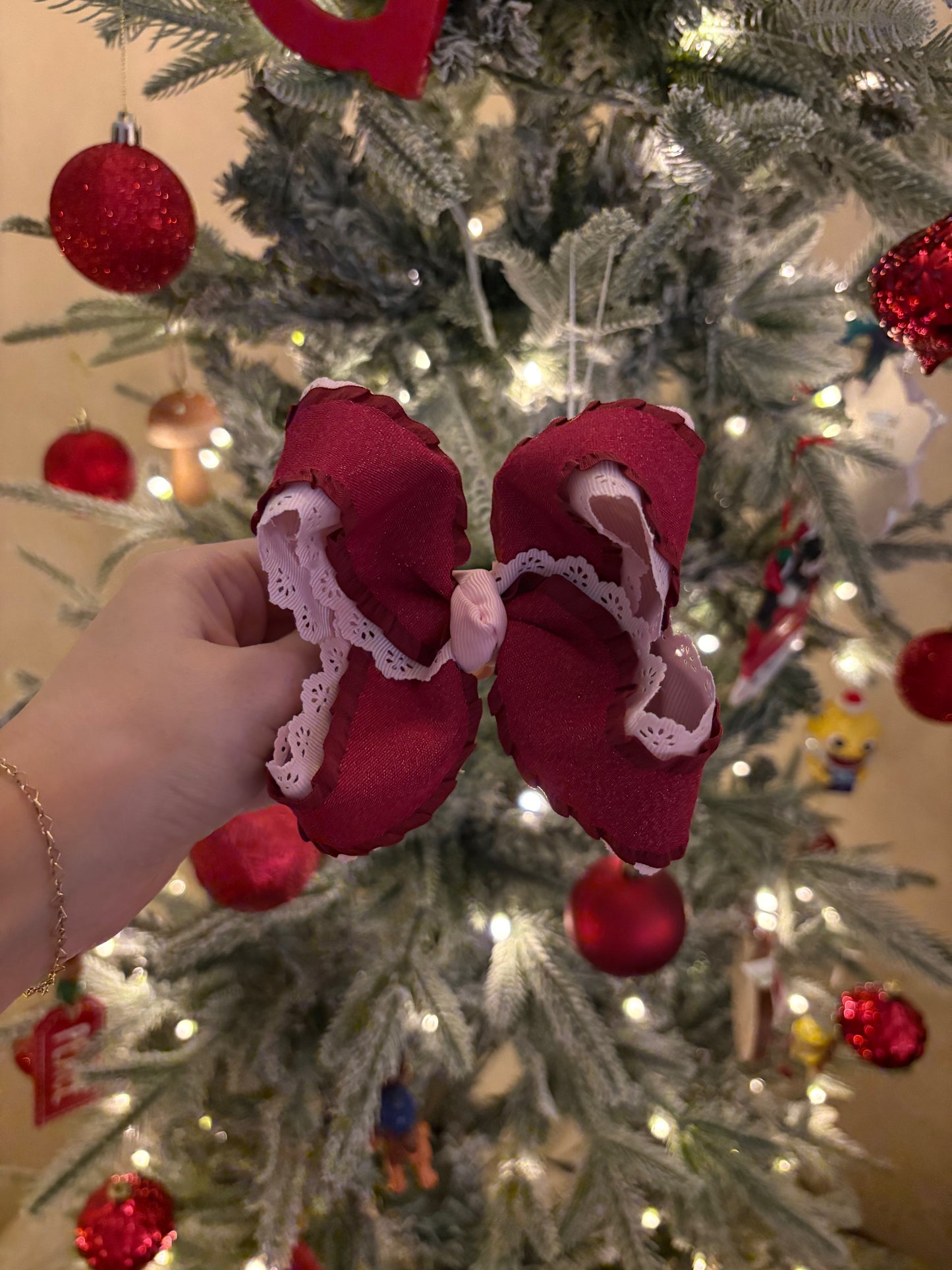 Pink & Red Boutique Bow - 4 inches