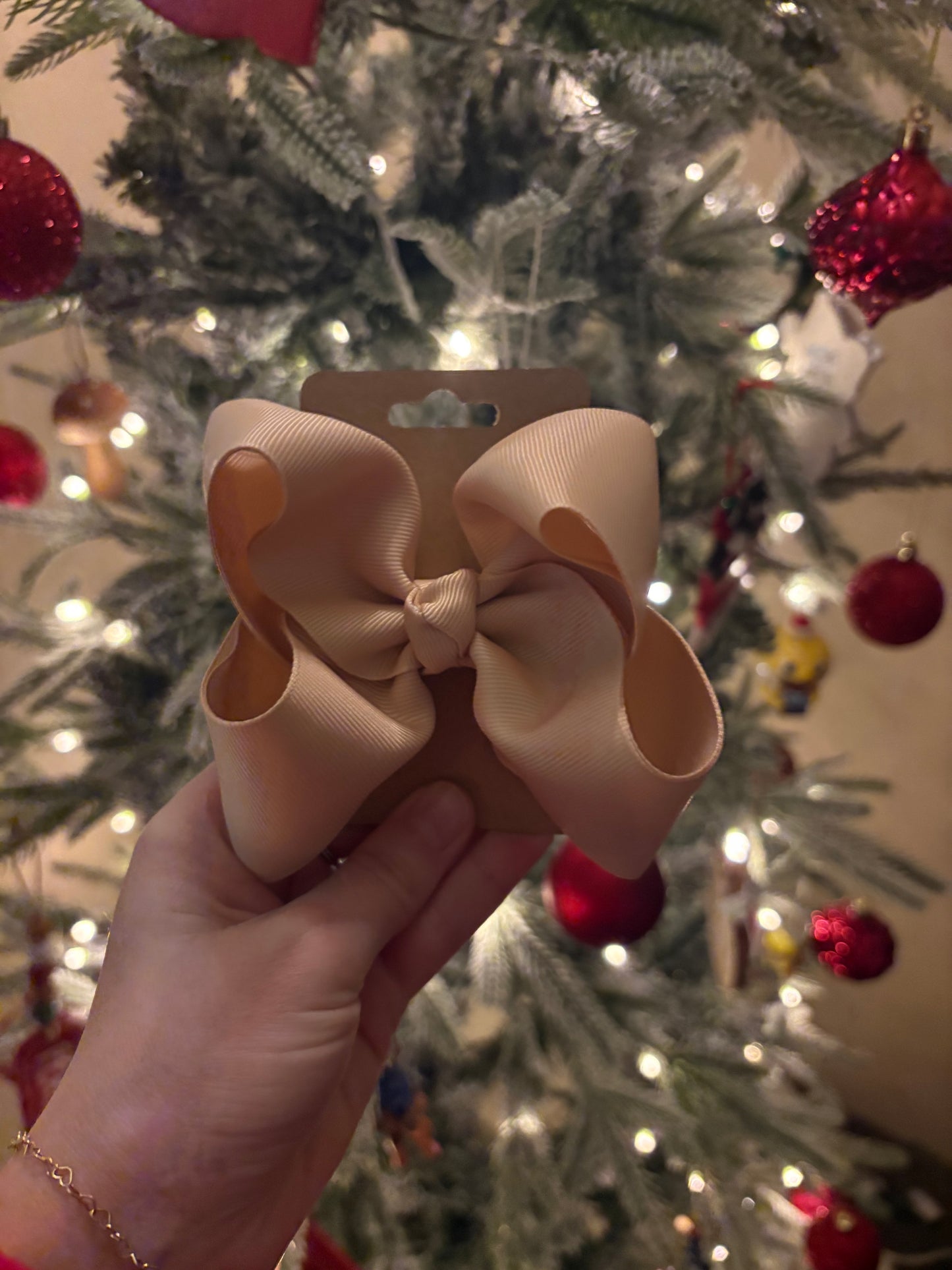 Solid Champagne Boutique Bow - 4 inches