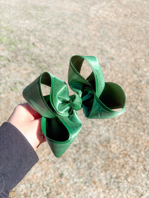 Forest Green Satin Boutique Bow