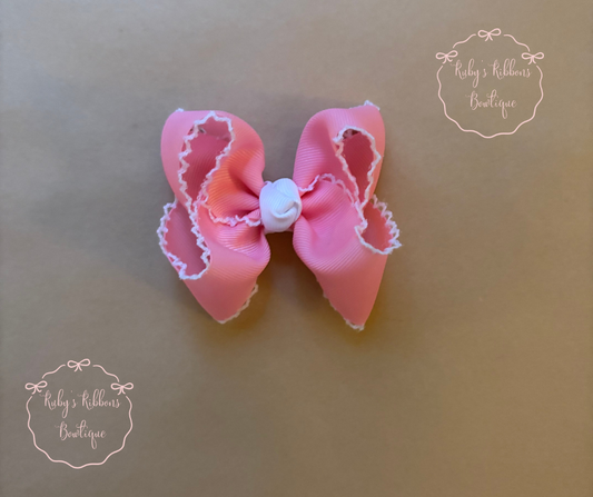 Pink Moonstitch Boutique Bow - 2 inches